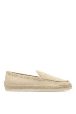 Tod’s kremowy Zamszowe buty typu `loafers`