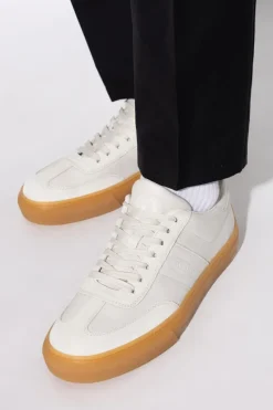 Tod’s kremowy Zamszowe buty sportowe