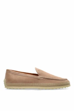 Tod’s RÓŻOWY Zamszowe buty typu `loafers`