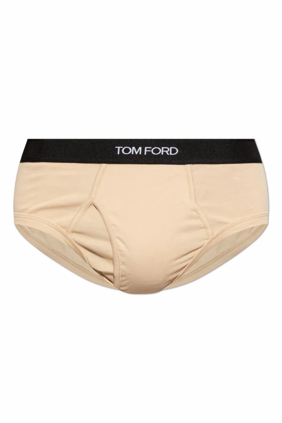 Tom Ford beżowy Bawełniane slipy z logo