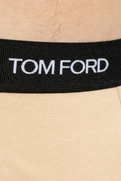 Tom Ford beżowy Bawełniane slipy z logo