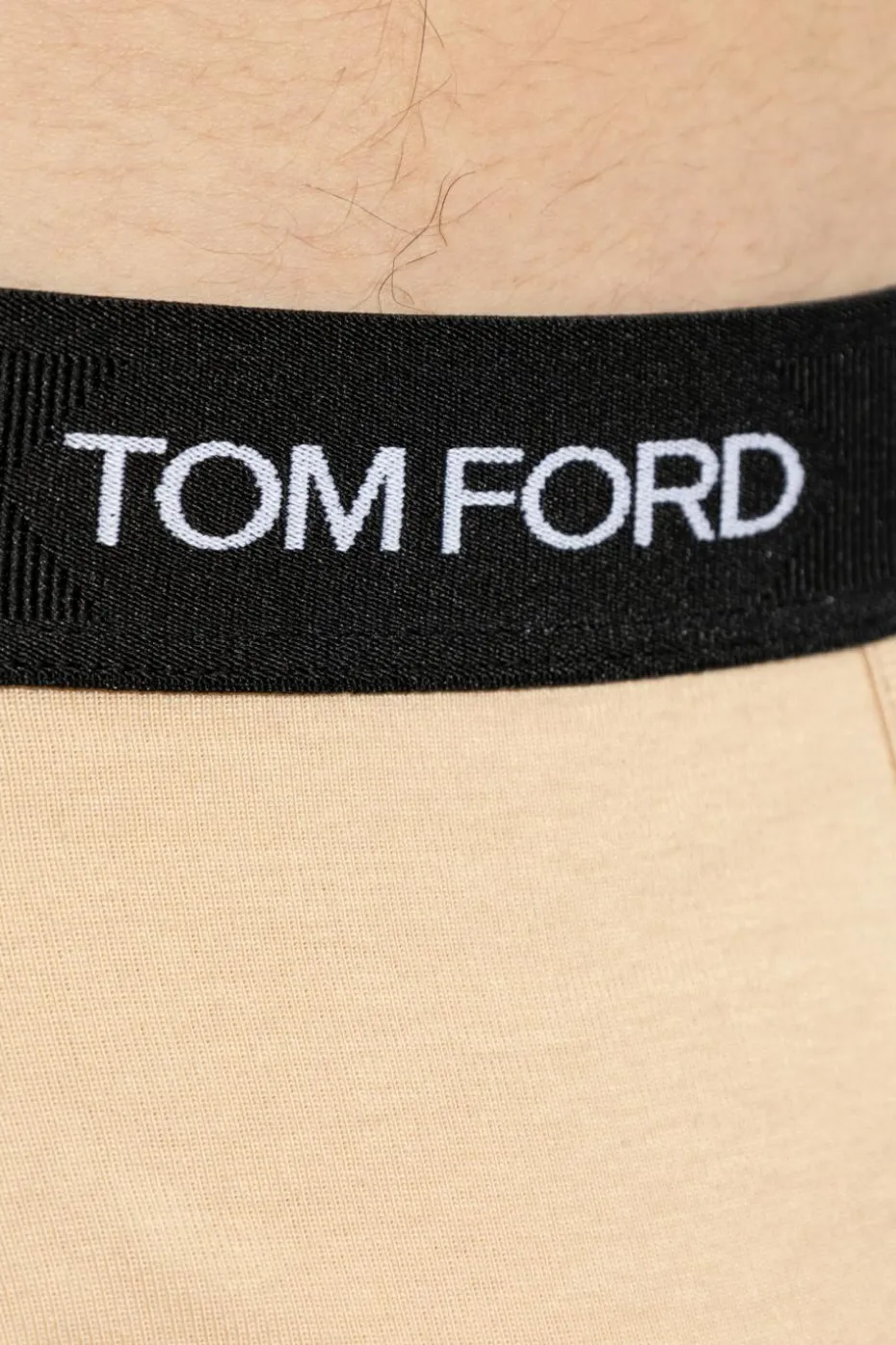 Tom Ford beżowy Bawełniane slipy z logo