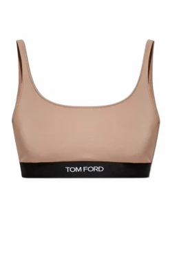 Tom Ford beżowy Biustonosz z logo