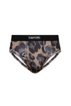 Tom Ford beżowy Slipy z logo