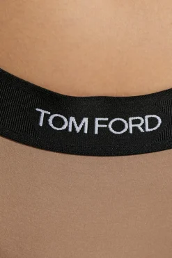 Tom Ford beżowy Stringi z logo