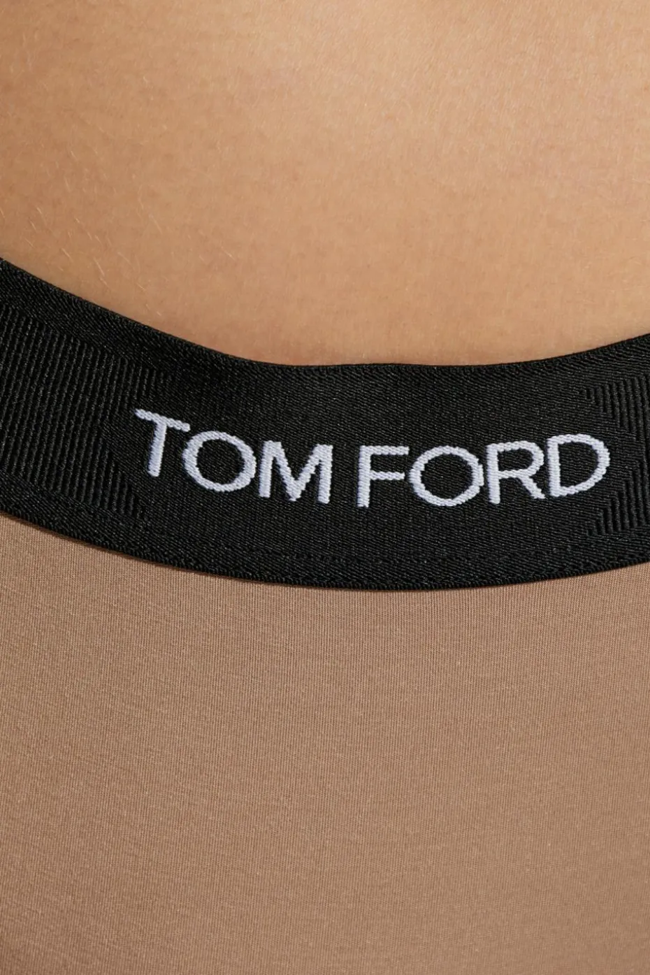 Tom Ford beżowy Stringi z logo