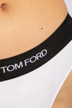 Tom Ford BIAŁY Bawełniane stringi