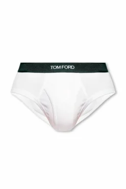 Tom Ford BIAŁY Slipy z logo