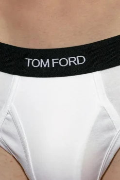 Tom Ford BIAŁY Slipy z logo
