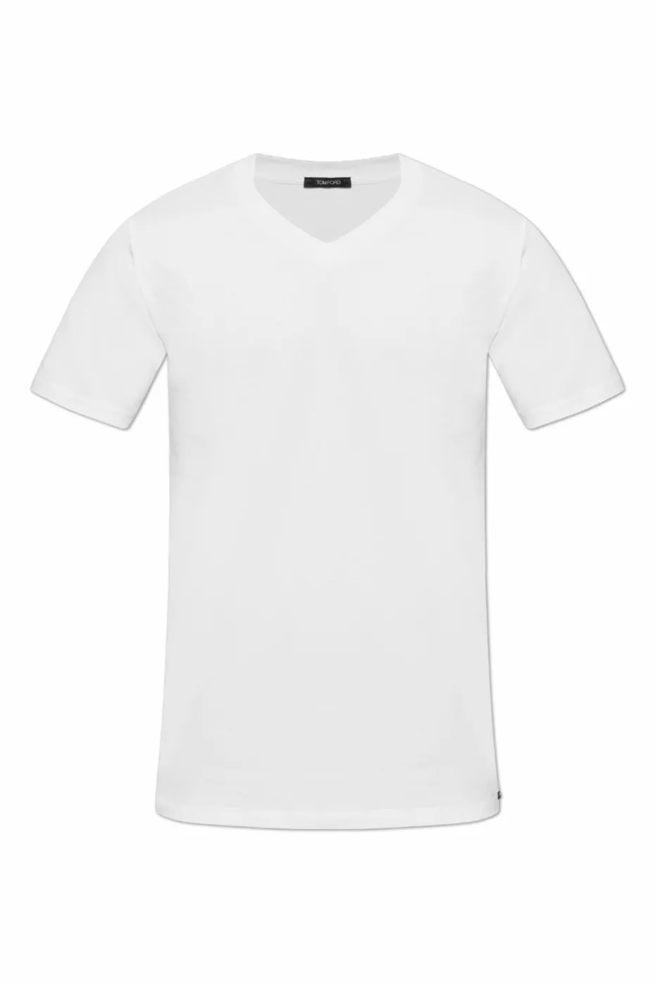 Tom Ford BIAŁY T-shirt bieliźniany z dekoltem w serek