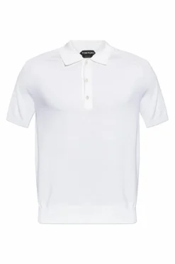 Tom Ford BIAŁY Wełniane polo