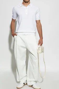 Tom Ford BIAŁY Wełniane polo