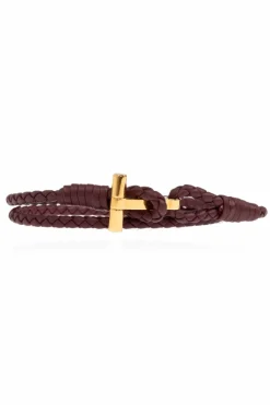 Tom Ford BORDO Skórzana bransoleta