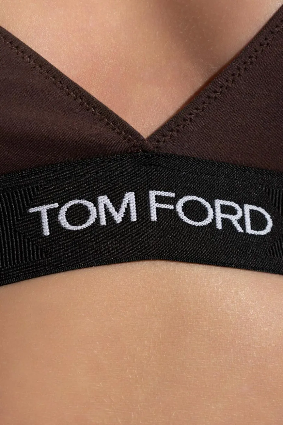 Tom Ford BRĄZOWY Biustonosz z logo