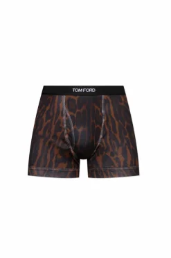 Tom Ford BRĄZOWY Bokserki z logo