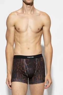 Tom Ford BRĄZOWY Bokserki z logo