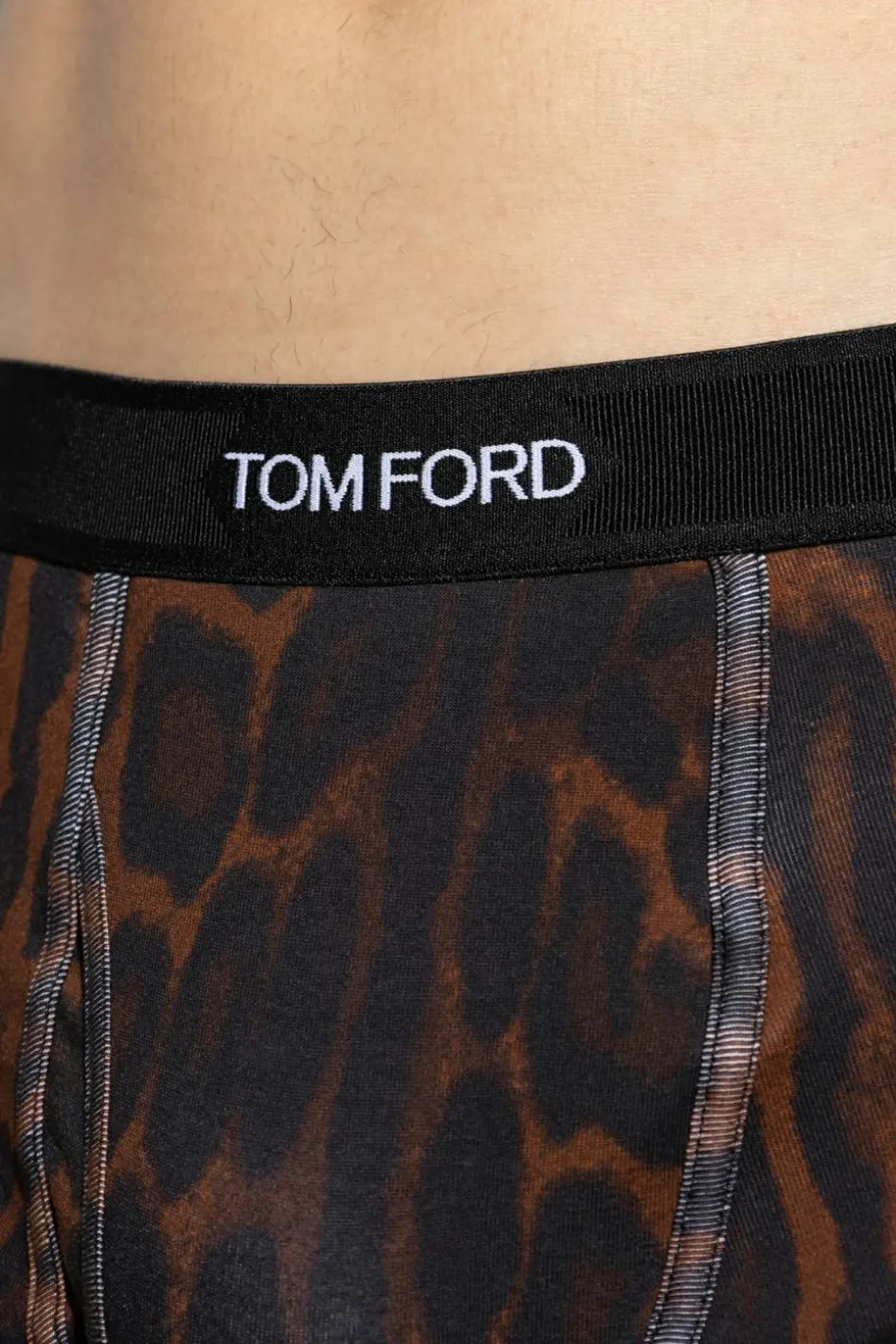 Tom Ford BRĄZOWY Bokserki z logo