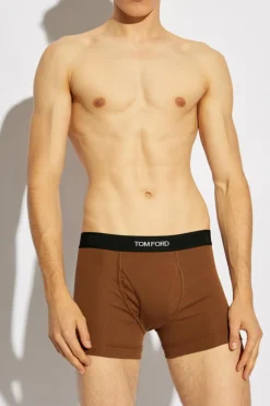 Tom Ford BRĄZOWY Bokserki z logo