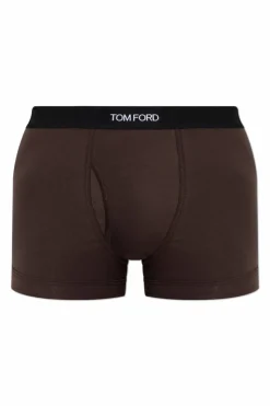 Tom Ford BRĄZOWY Bokserki z logo
