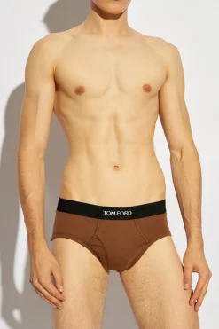 Tom Ford BRĄZOWY Slipy z logo