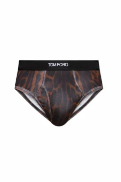 Tom Ford BRĄZOWY Slipy z logo
