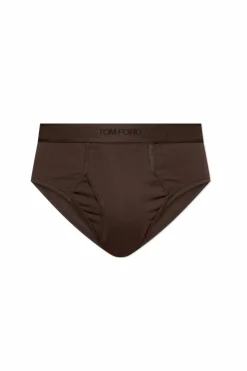 Tom Ford BRĄZOWY Slipy z logo