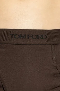 Tom Ford BRĄZOWY Slipy z logo