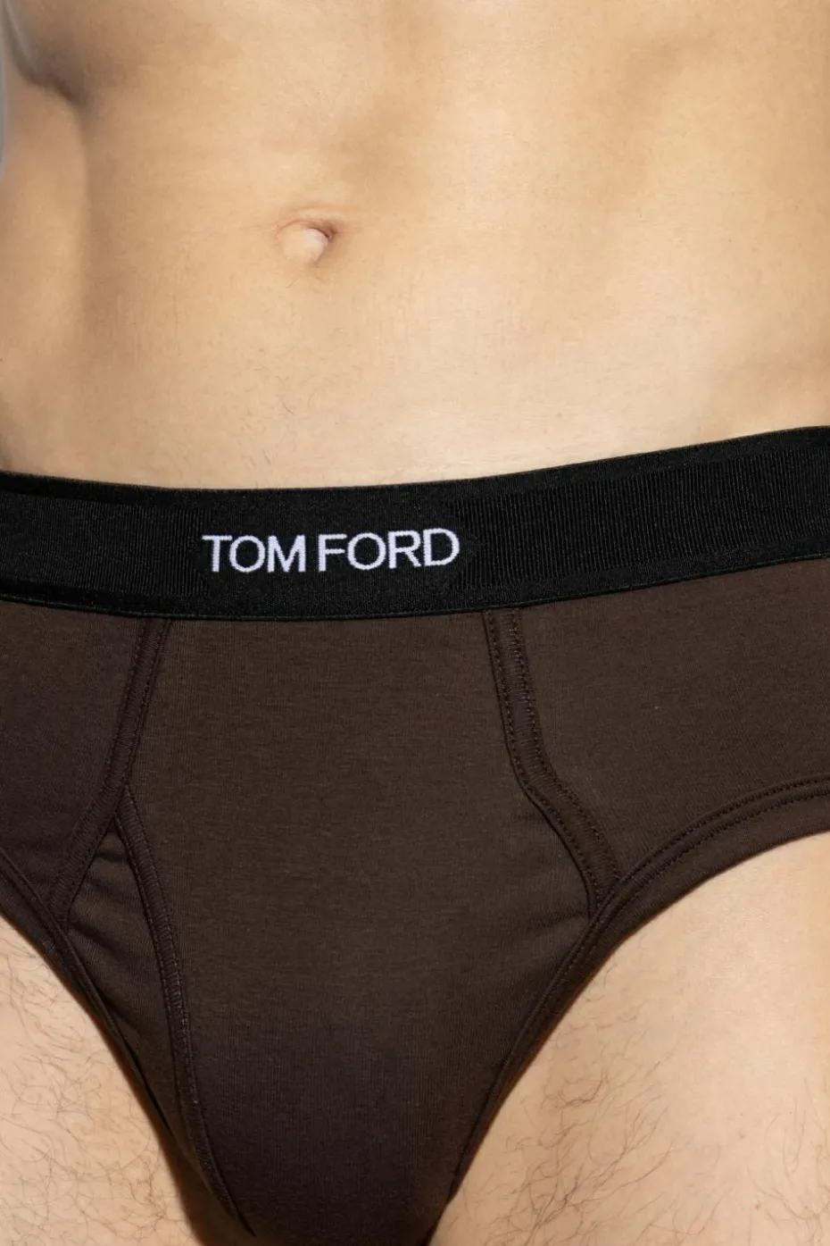 Tom Ford BRĄZOWY Slipy z logo