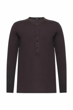 Tom Ford BRĄZOWY T-shirt z długim rękawem