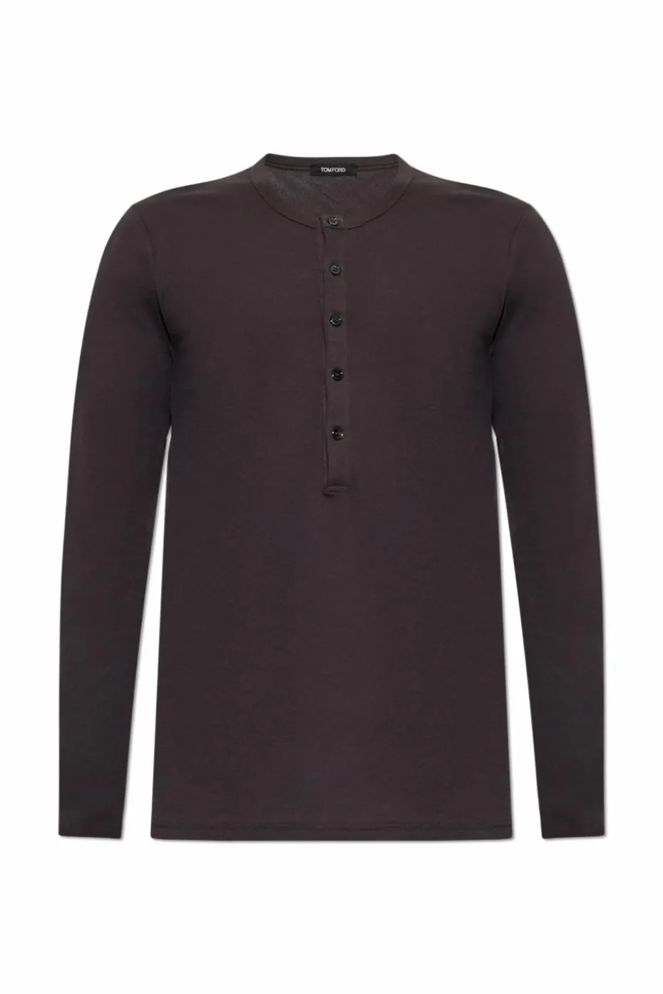 Tom Ford BRĄZOWY T-shirt z długim rękawem