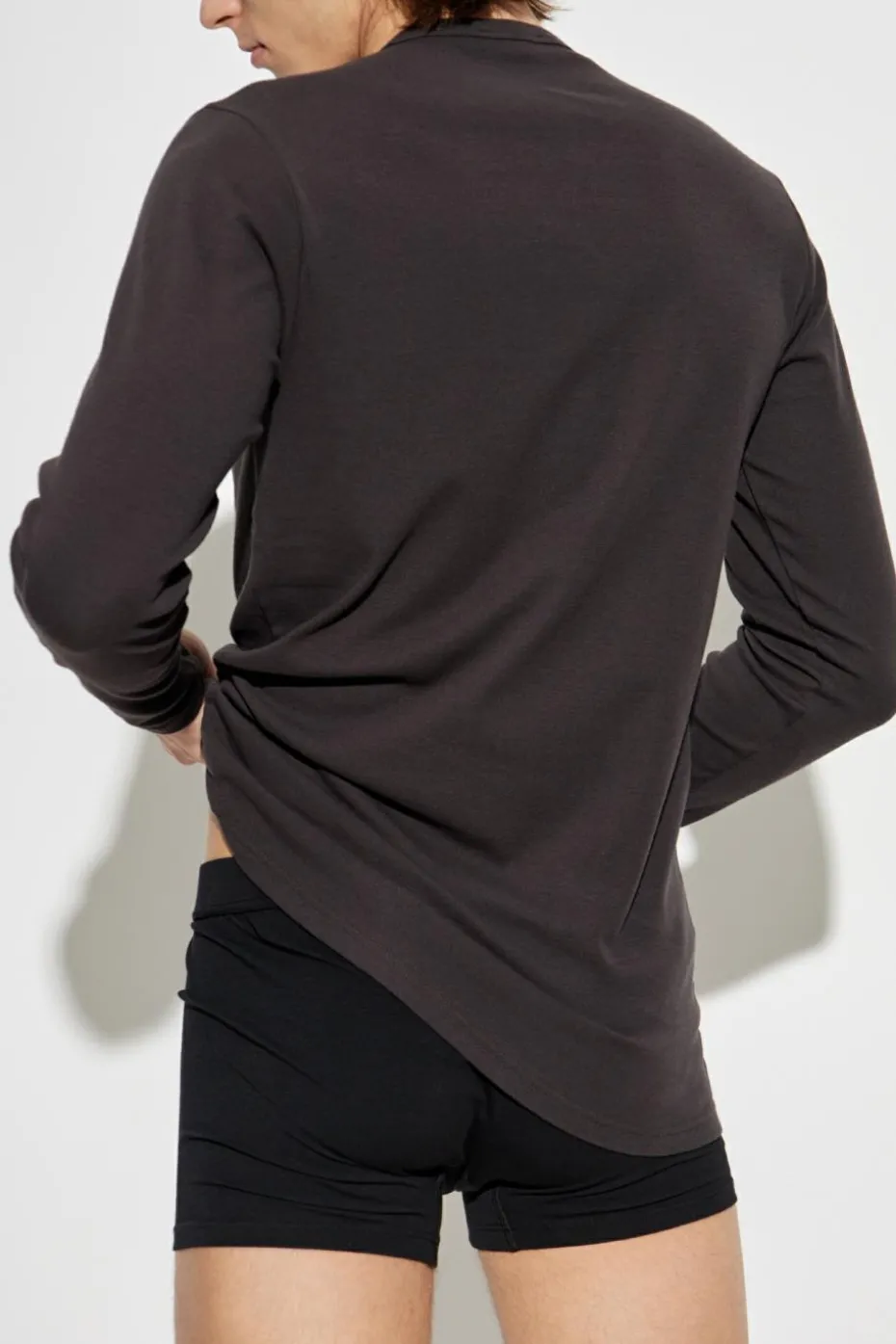 Tom Ford BRĄZOWY T-shirt z długim rękawem