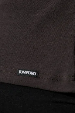 Tom Ford BRĄZOWY T-shirt z długim rękawem