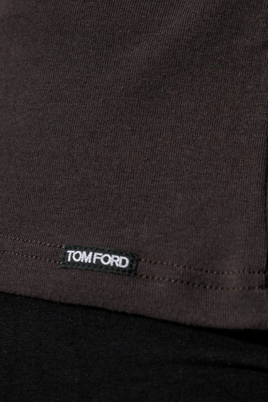 Tom Ford BRĄZOWY T-shirt z długim rękawem