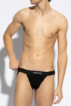 Tom Ford CZARNY Jockstrapy z logo