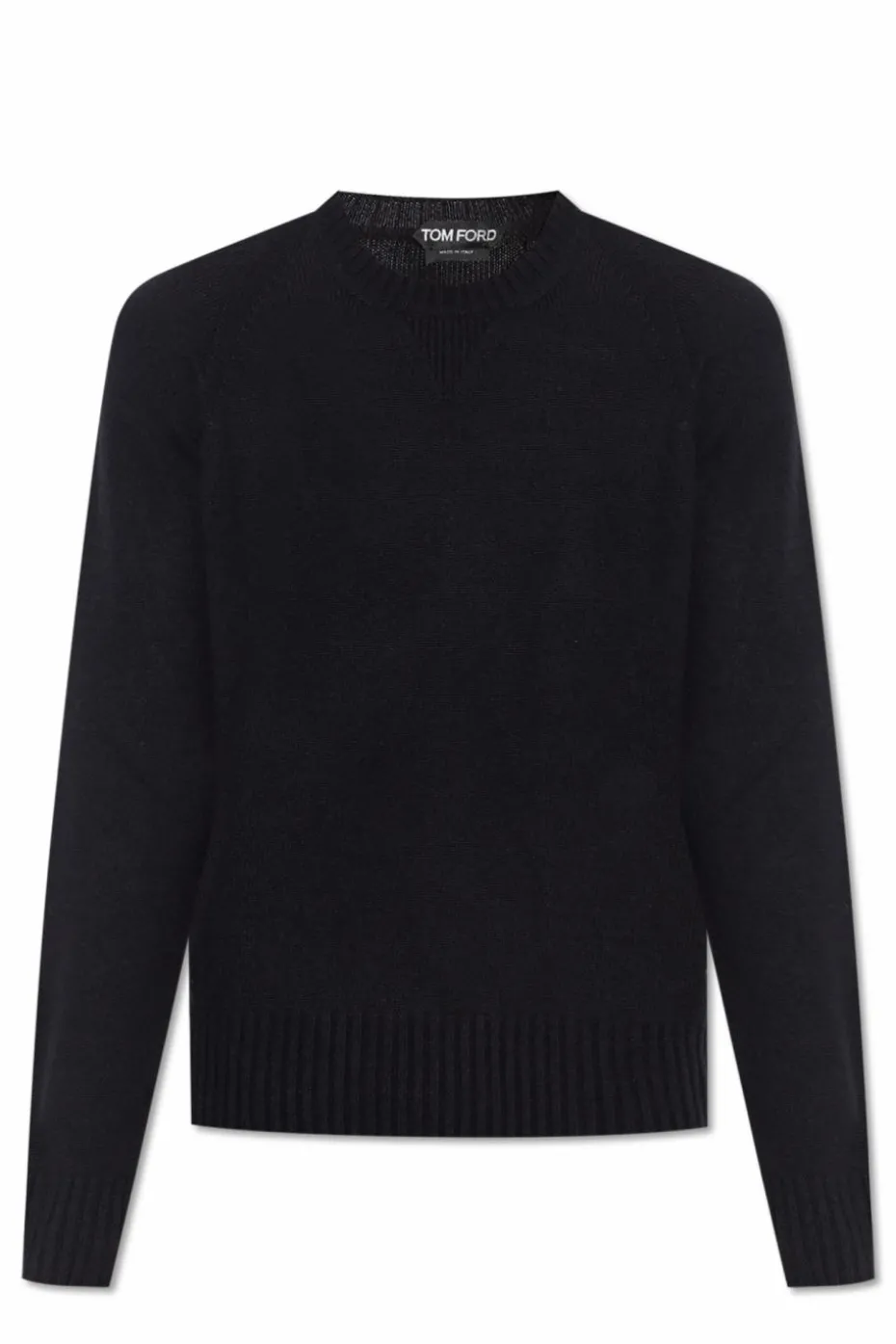 Tom Ford CZARNY Kaszmirowy sweter z wyszytym logo