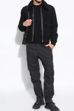 Tom Ford CZARNY Kaszmirowy sweter z wyszytym logo