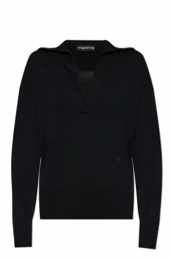 Tom Ford CZARNY Kaszmirowy sweter
