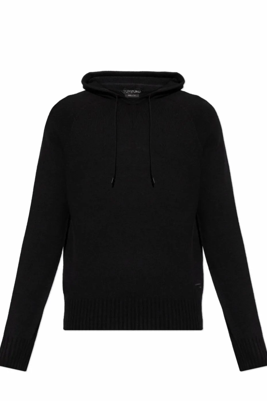 Tom Ford CZARNY Kaszmirowy sweter z kapturem