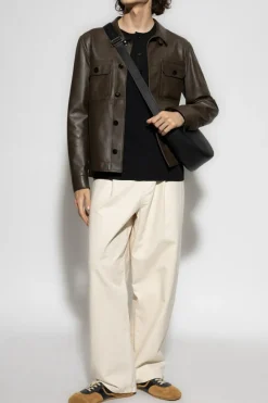 Tom Ford CZARNY Prążkowany t-shirt z długimi rękawami