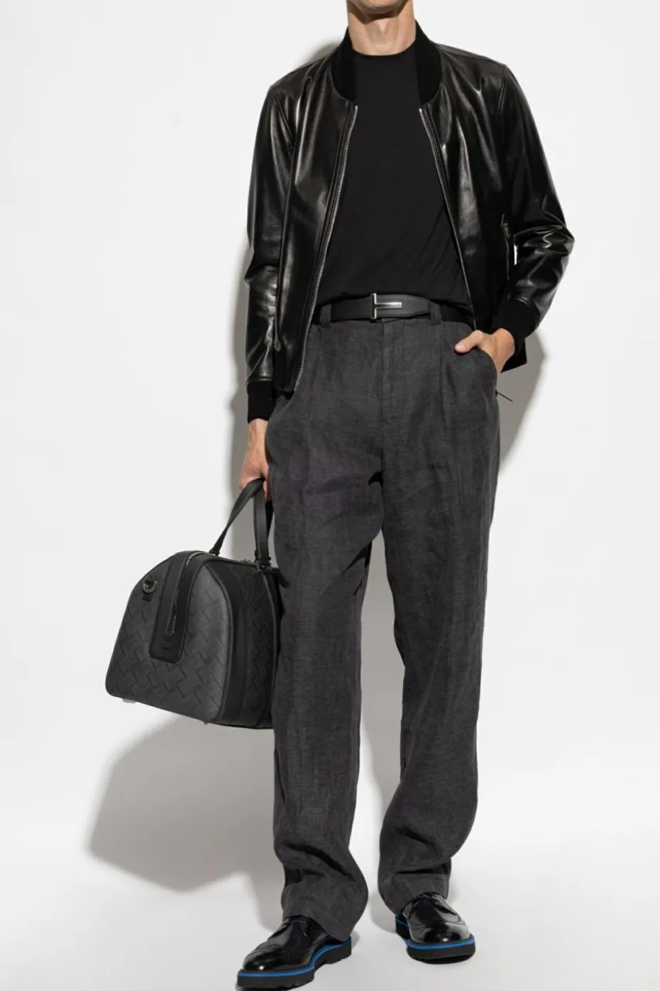 Tom Ford CZARNY Skórzana kurtka