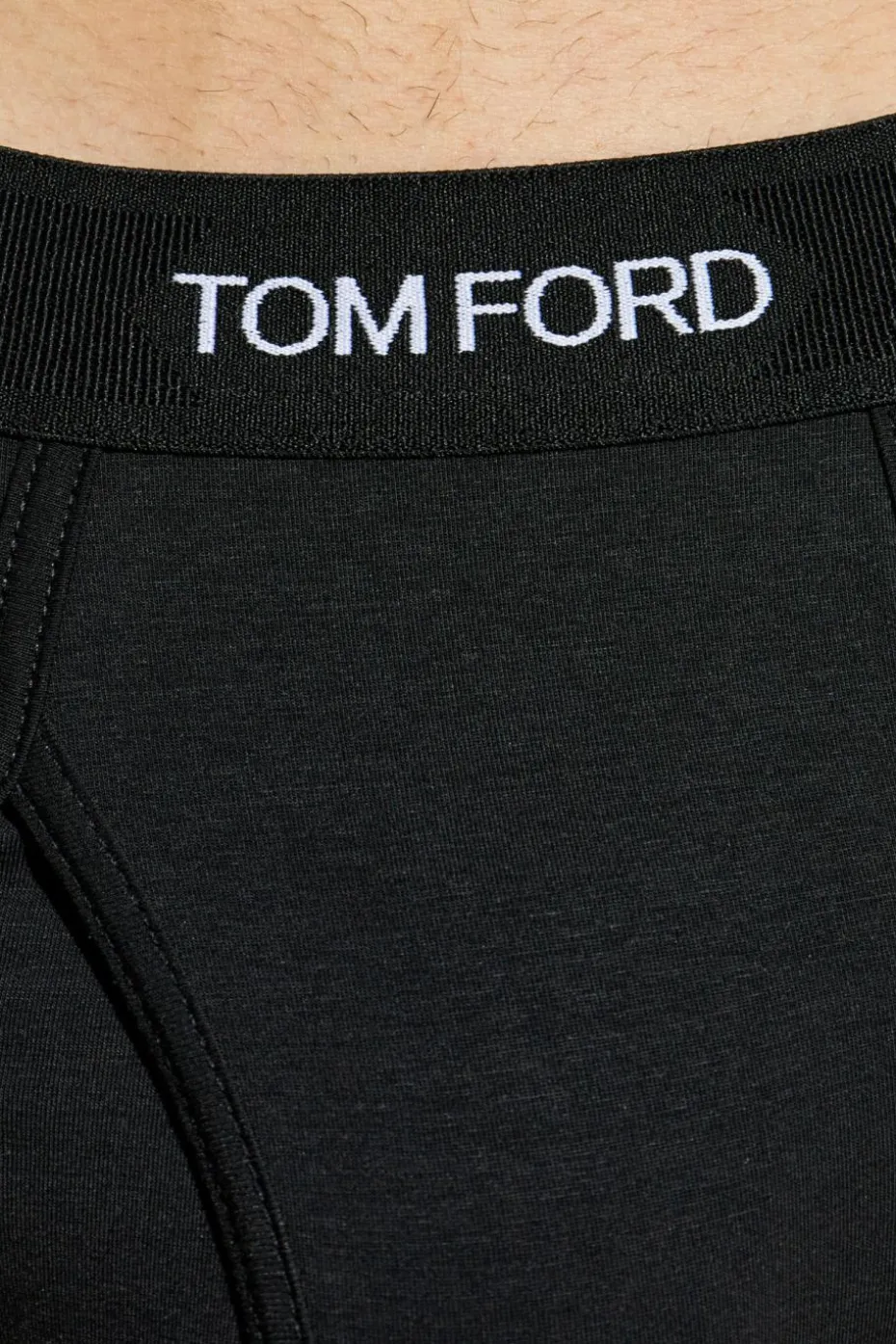 Tom Ford CZARNY Slipy z logo