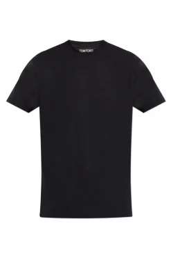 Tom Ford CZARNY T-shirt z okrągłym dekoltem