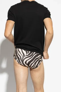 Tom Ford CZARNY T-shirt z dekoltem w serek