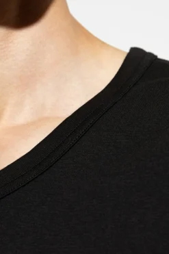 Tom Ford CZARNY T-shirt z dekoltem w serek