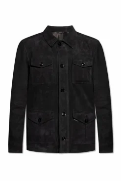 Tom Ford CZARNY Zamszowa kurtka