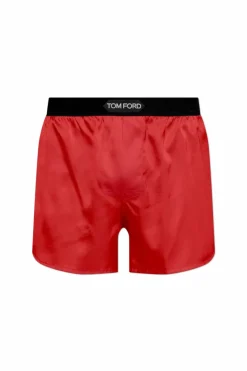 Tom Ford CZERWONY Jedwabne szorty bieliźniane