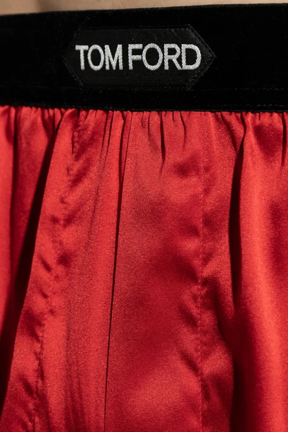 Tom Ford CZERWONY Jedwabne szorty bieliźniane