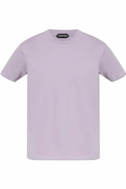 Tom Ford FIOLETOWY Bawełniany t-shirt
