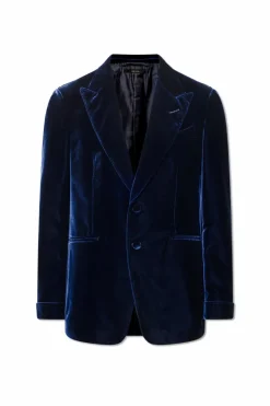 Tom Ford GRANATOWY Aksamitna marynarka