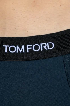 Tom Ford GRANATOWY Slipy z logo